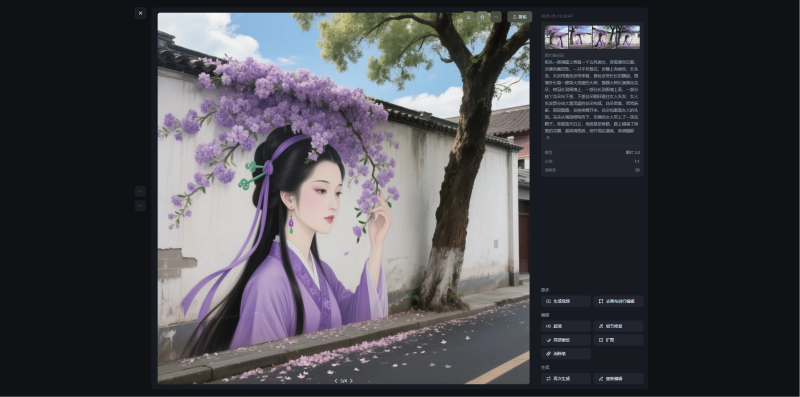 用AI制作墙绘鲜花与女孩，创意和现实结合，百万播放，1分钟教会你【文本教程】-轻合创