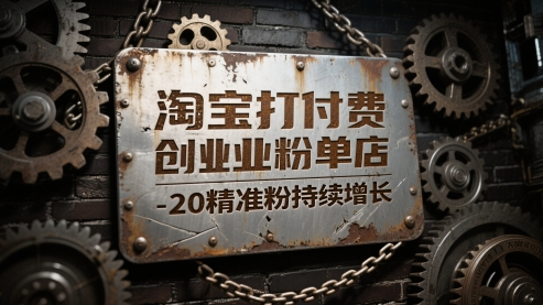 淘宝打付费创业粉单店每天稳定10-20精准粉持续增长【揭秘】-轻合创