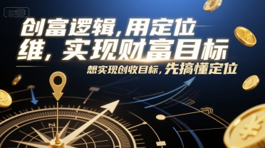 创富逻辑，用定位思维实现财富目标，想实现创收目标，先搞懂定位-轻合创