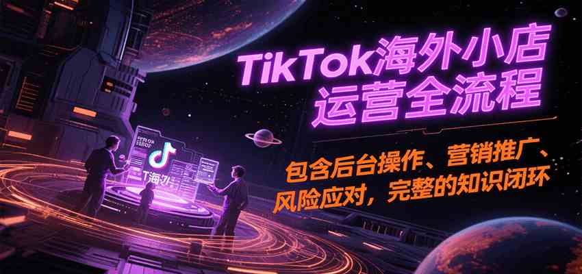 TikTok海外小店运营全流程，包含后台操作、营销推广、风险应对，完整的知识闭环-轻合创