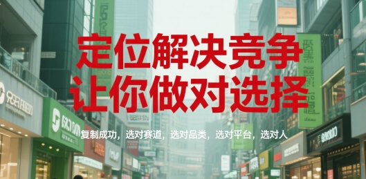定位解决竞争，让你做对选择，复制成功，选对赛道，选对品类，选对平台，选对人-轻合创