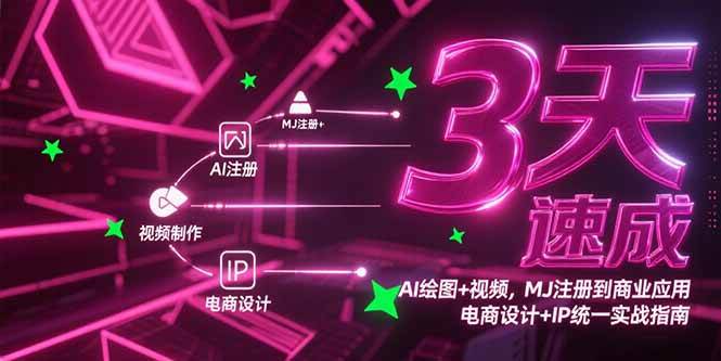 （15245期）3天速成AI绘图+视频，MJ注册到商业应用，电商设计+IP统一实战指南-轻合创