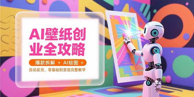 （15312期）AI壁纸创业全攻略，爆款拆解+AI绘图+自动发货，零基础到变现完整教学-轻合创