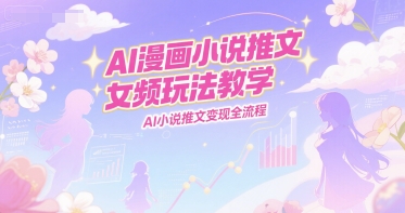 AI漫画小说推文女频玩法教学，AI小说推文变现全流程-轻合创