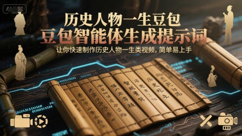历史人物一生豆包智能体生成提示词，让你快速制作历史人物一生类视频，简单易上手-轻合创