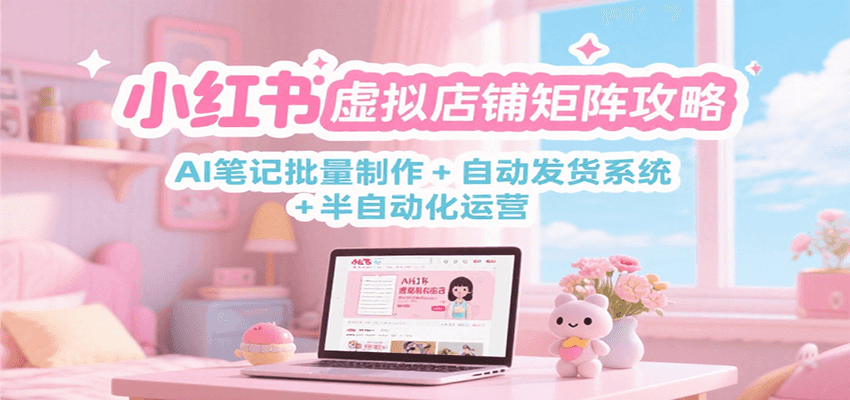 小红书虚拟店铺矩阵攻略：AI笔记批量制作 + 自动发货系统 + 半自动化运营-轻合创