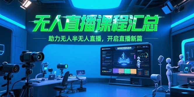 （15218期）无人直播课程汇总，含非实时防风技术，助力无人半无人直播，开启直播新篇-轻合创