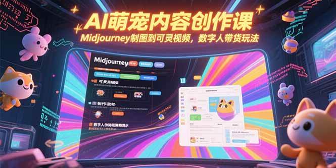 （15311期）AI萌宠内容创作课，Midjourney制图到可灵视频，数字人带货玩法-轻合创