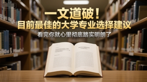 付费文章：一文道破！目前最佳的大学专业选择建议，看完你就心里彻底踏实明朗了-轻合创