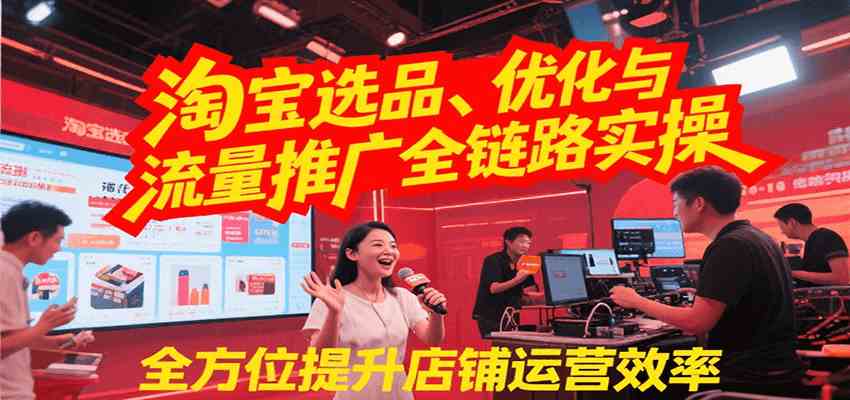 淘宝选品、优化与流量推广全链路实操，全面提升店铺运营效率-轻合创