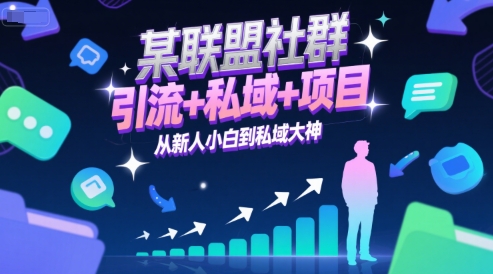 某联盟社群，引流+私域+项目，从新人小白到私域大神-轻合创
