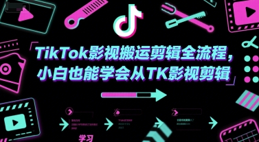 TikTok影视搬运剪辑全流程，小白也能学会从TK影视剪辑-轻合创