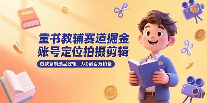 （15326期）童书教辅赛道掘金，账号定位拍摄剪辑，爆款复制选品逻辑，从0到百万销量-轻合创