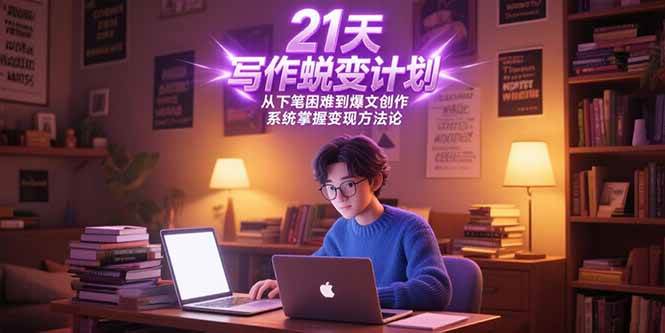 （15204期）21天写作蜕变计划，从下笔困难到爆文创作，系统掌握变现方法论-轻合创