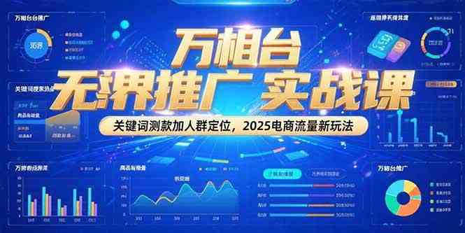 万相台无界推广实战课，关键词测款加人群定位，2025电商流量新玩法-轻合创