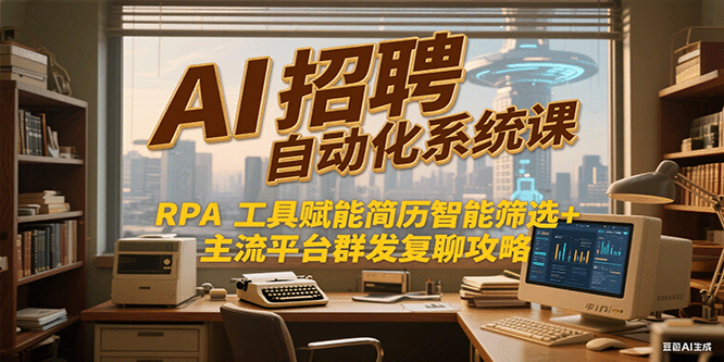 AI招聘自动化系统课，RPA工具赋能简历智能筛选+主流平台群发复聊全攻略-轻合创