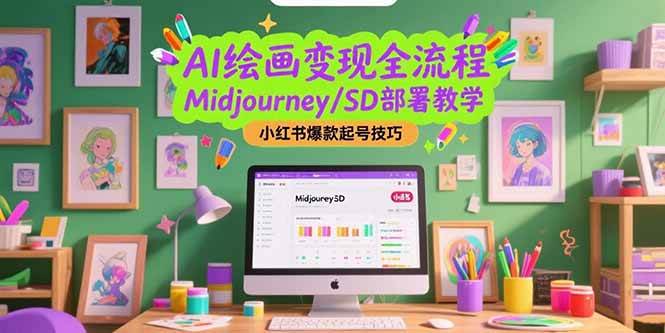 （15324期）AI绘画变现全流程，Midjourney/SD部署教学，小红书爆款起号技巧-轻合创