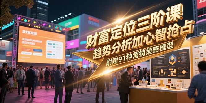 （15219期）财富定位三阶课，趋势分析加心智抢占，附赠91种营销策略模型-轻合创