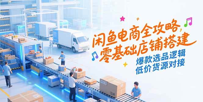 （15325期）闲鱼电商全攻略，零基础店铺搭建，爆款选品逻辑，低价货源对接-轻合创