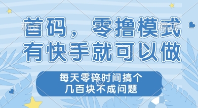 首码零撸项目，有快手就可以做，每天业务时间搞个几张不是问题【揭秘】-轻合创