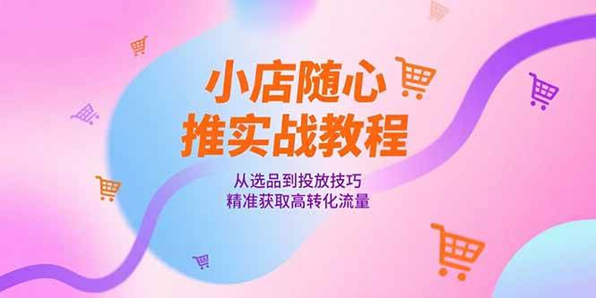 （15205期）小店随心推实战教程，从选品到投放技巧，精准获取高转化流量-轻合创