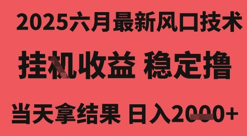 2025六月最新风口技术，无人挂G撸礼物，长期稳定 一个小时收益2k+，小白当天拿结果【揭秘】-轻合创