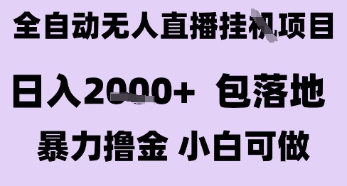 最新全自动抖音无人直播挂G项目，日入2k+ 包落地暴力撸金，小白可做【揭秘】-轻合创